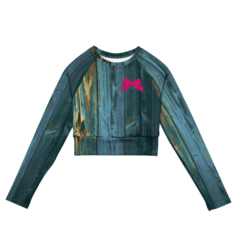 Recycled long-sleeve crop top