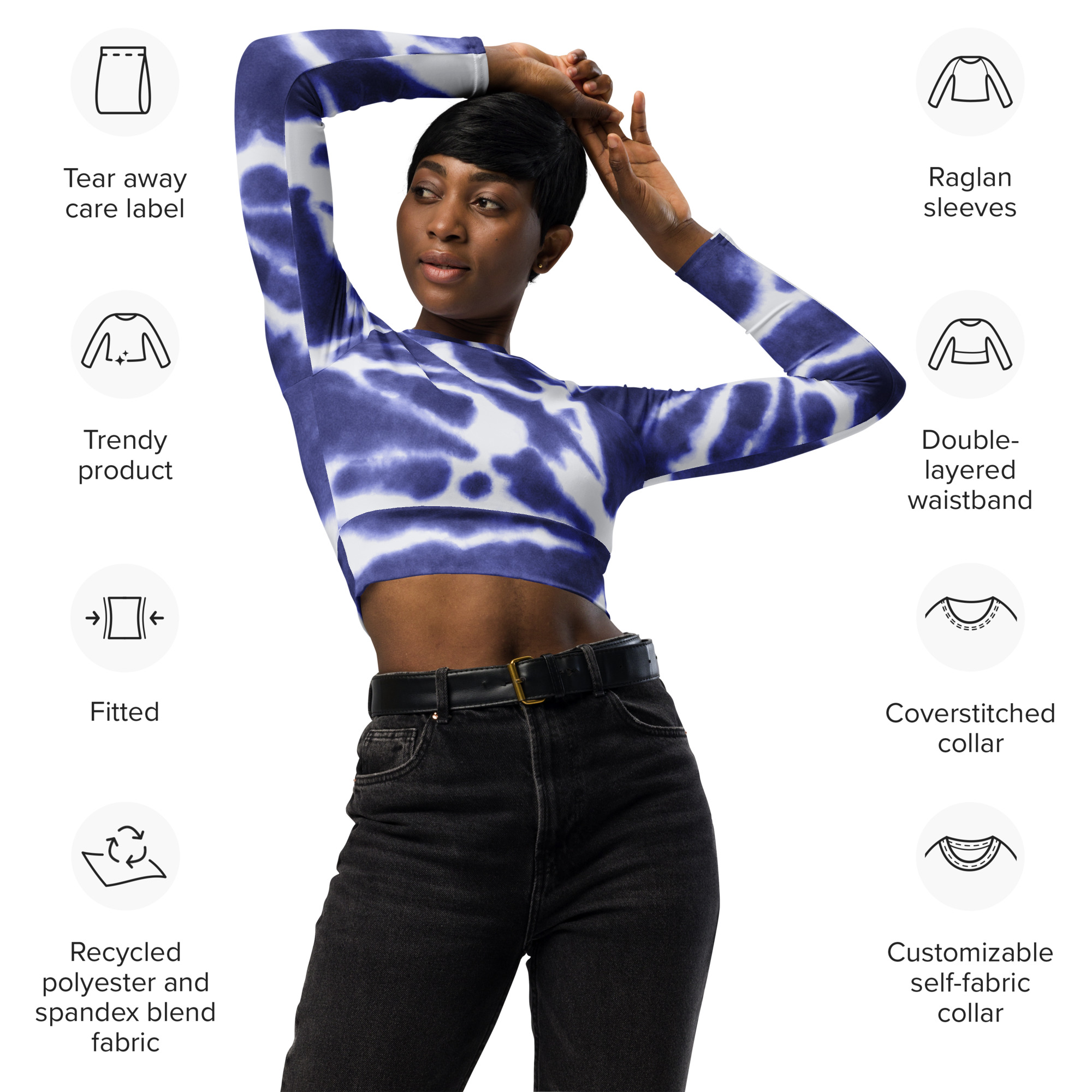 Recycled long-sleeve crop top – Why Wouldn't Ya Clothing Company
